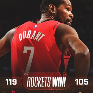 7连胜以7号为封面！火箭官方赢球海报封面人物——杜兰特